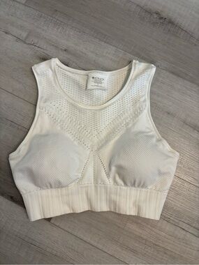 Athleta White Seamless Longline High Neck Sports Bra Size Large